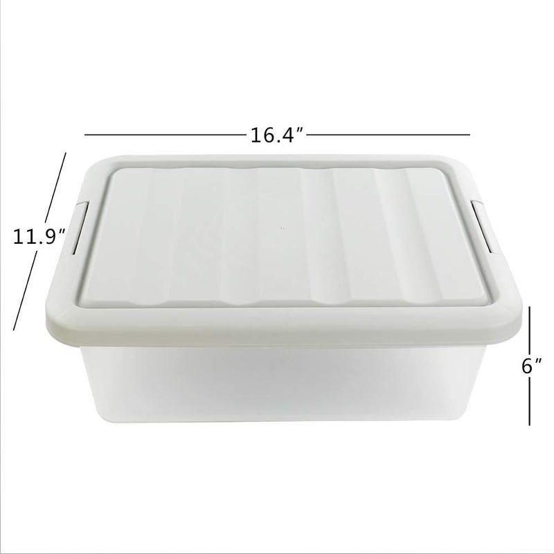Wekioger Versatile Storage Organizer Plastic Bins with Lids, White 2 Packs, 14 Quart. - Image 4